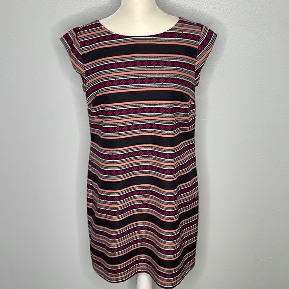 Banana Republic Midi Dress.  Dark Academia. Size 4.  Lined.  Geometric design.
